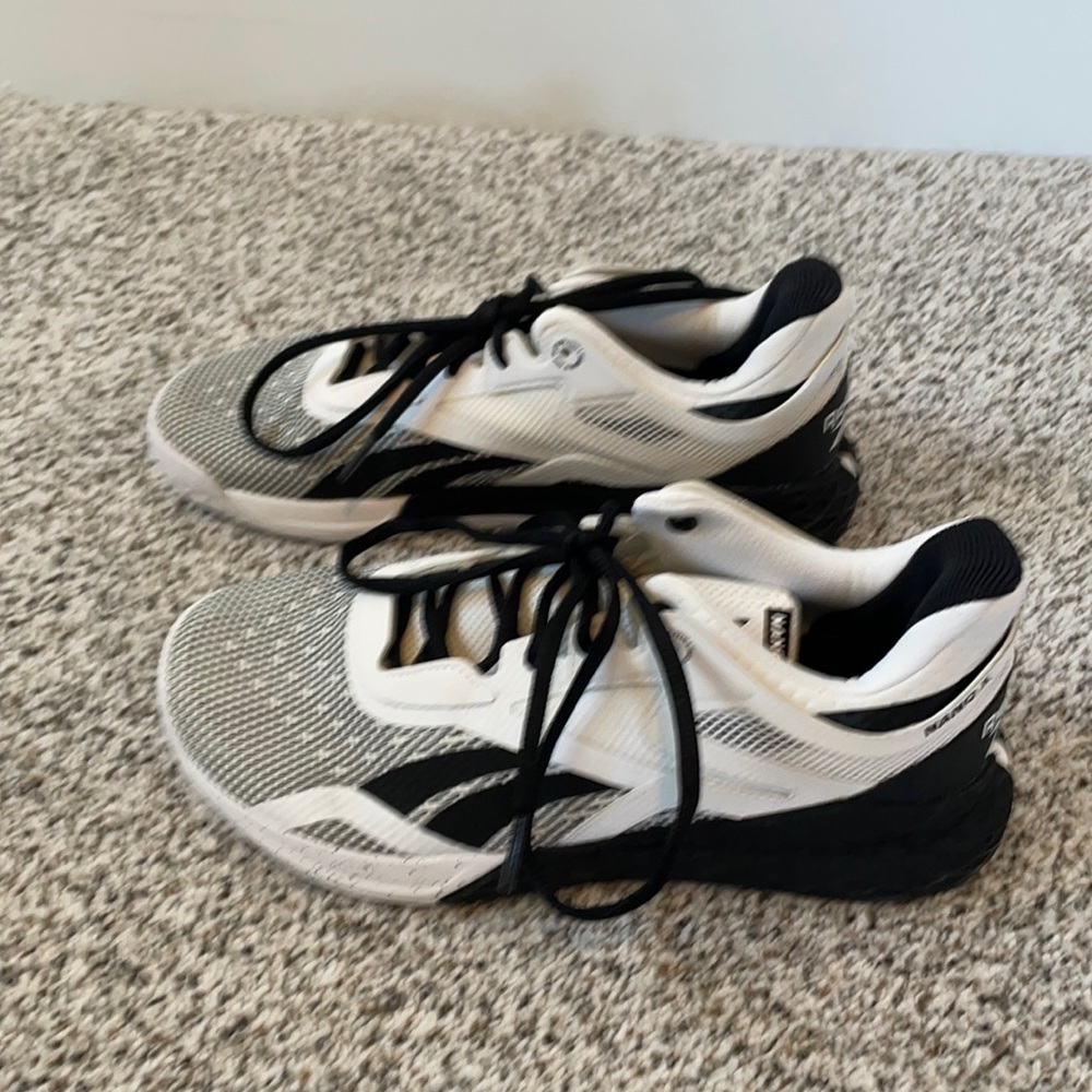 Reebok Men's Black and White Athletic Shoes